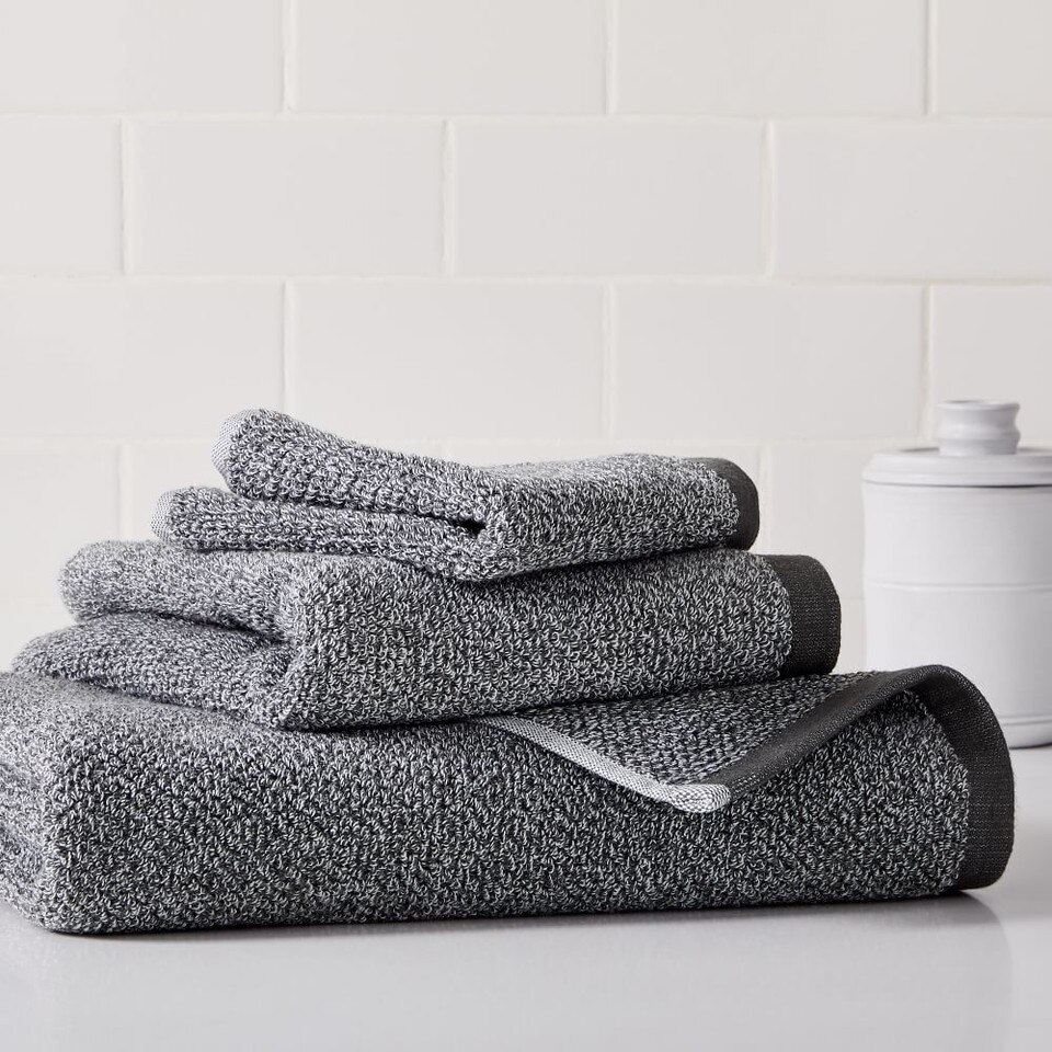 Organic Heathered Towels Grey Dusk West Elm Australia